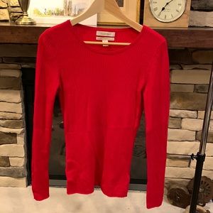 Red long sleeve crewneck sweater